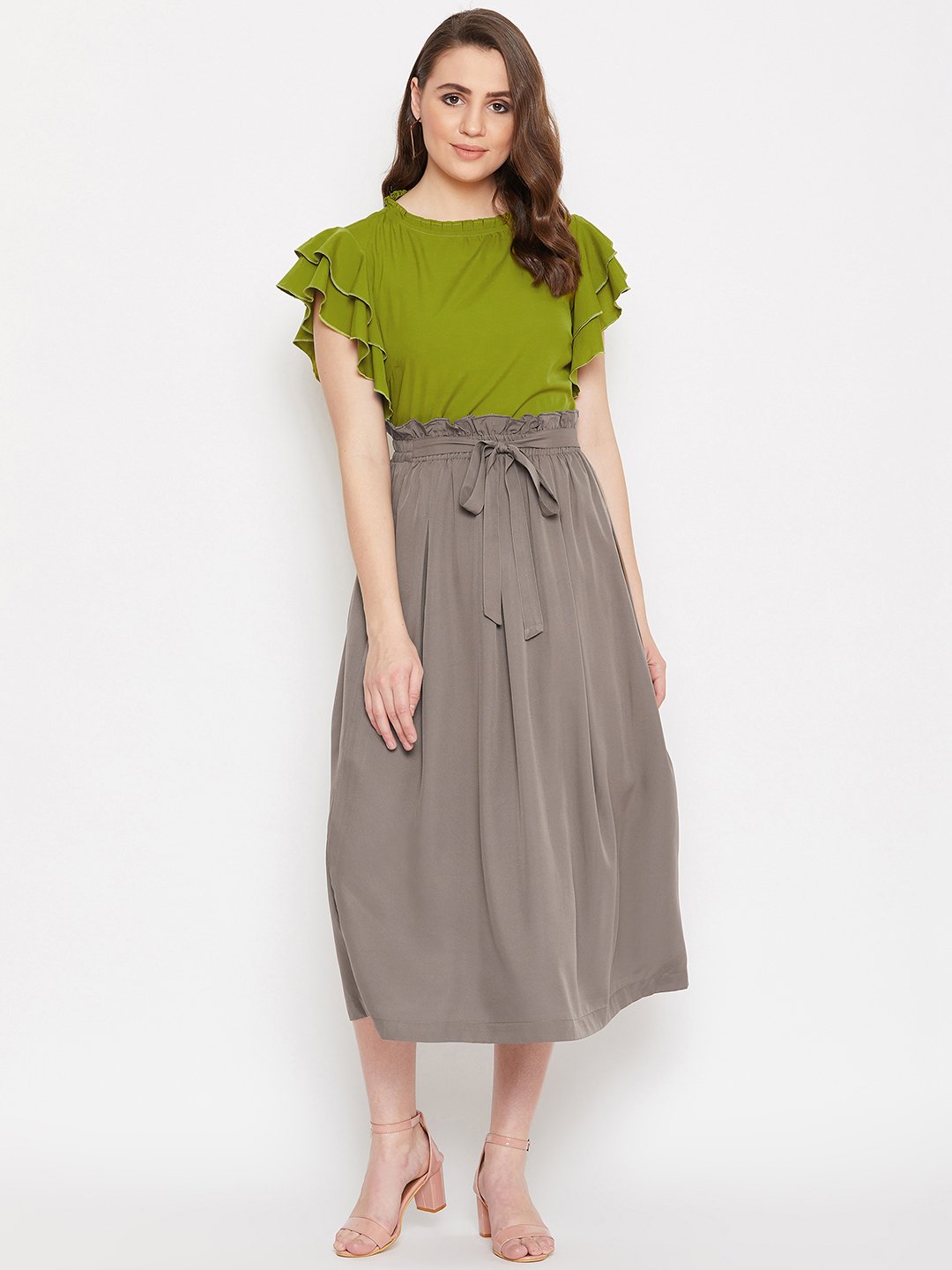 Women's Top & Skirt Set  - BitterLime