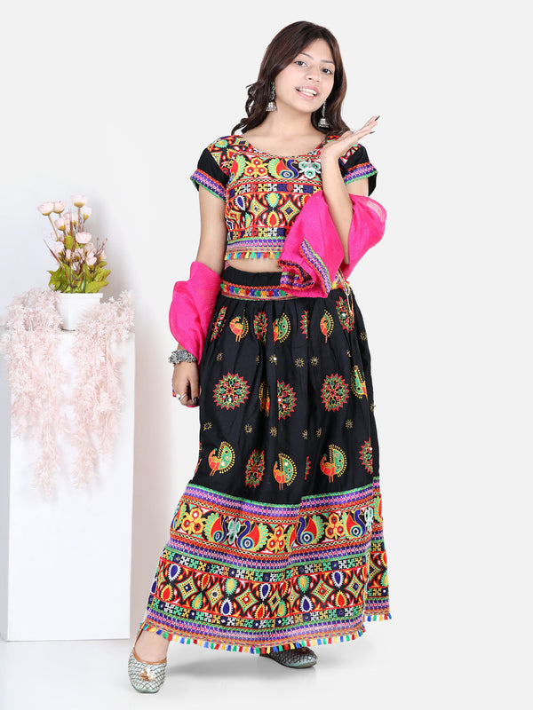 Girl's Silk Black Lehenga Sets - Bownbee