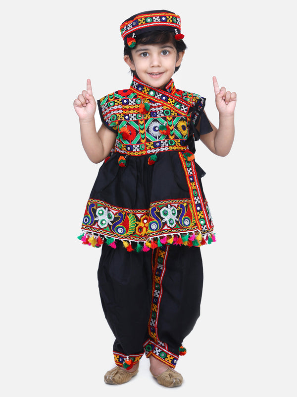 Boy's Black Cotton Dhoti Sets - Bownbee