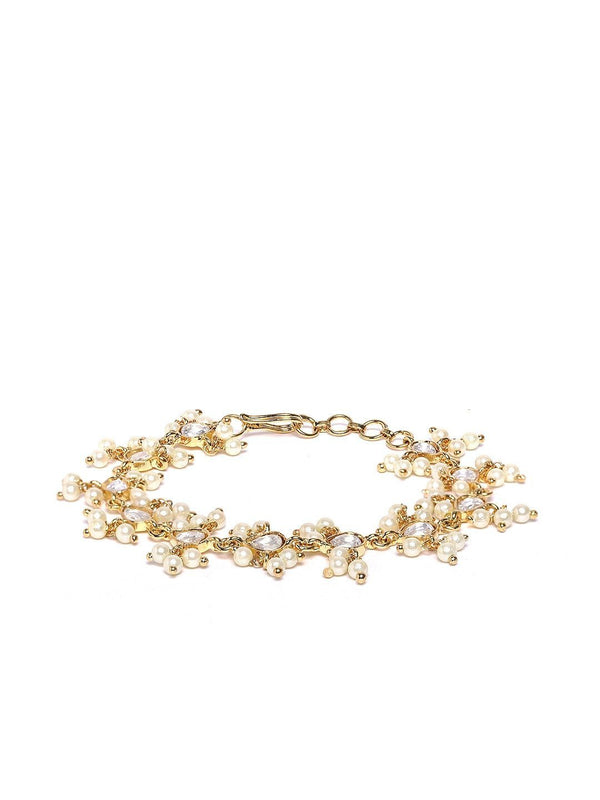 Women's Gold-Plated Stone Studded Adjustable Bracelet - Priyaasi