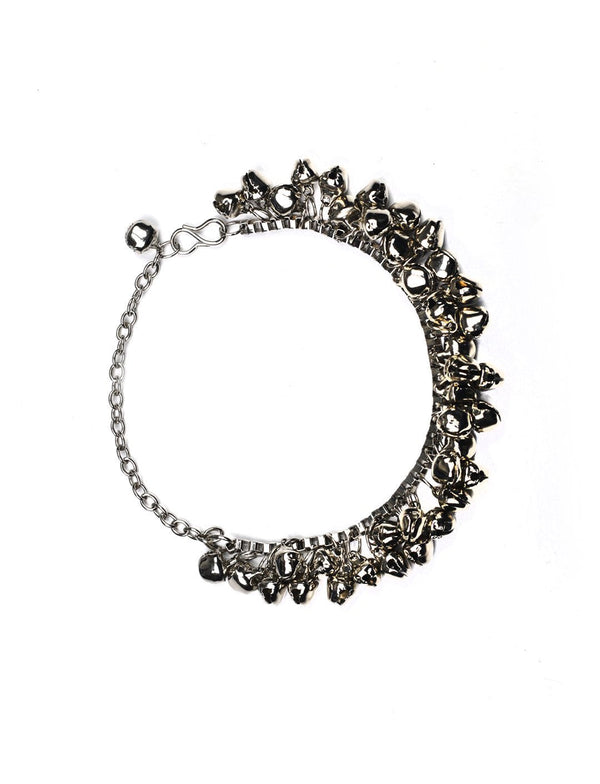 Women's Ghungroo Silver Plated Traditional Bracelet - Priyaasi