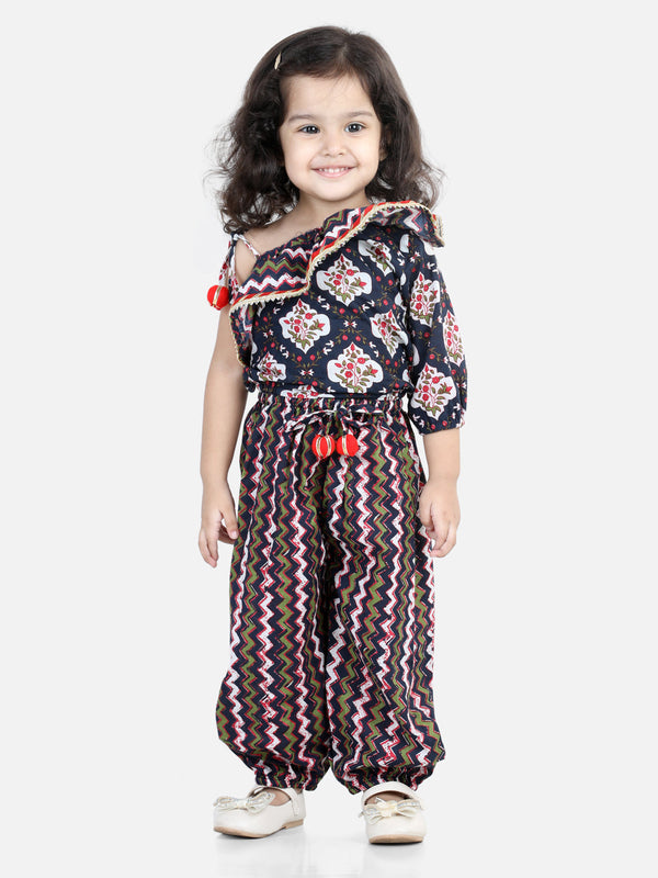 Girl's Cotton Black Dhoti Sets - Bownbee