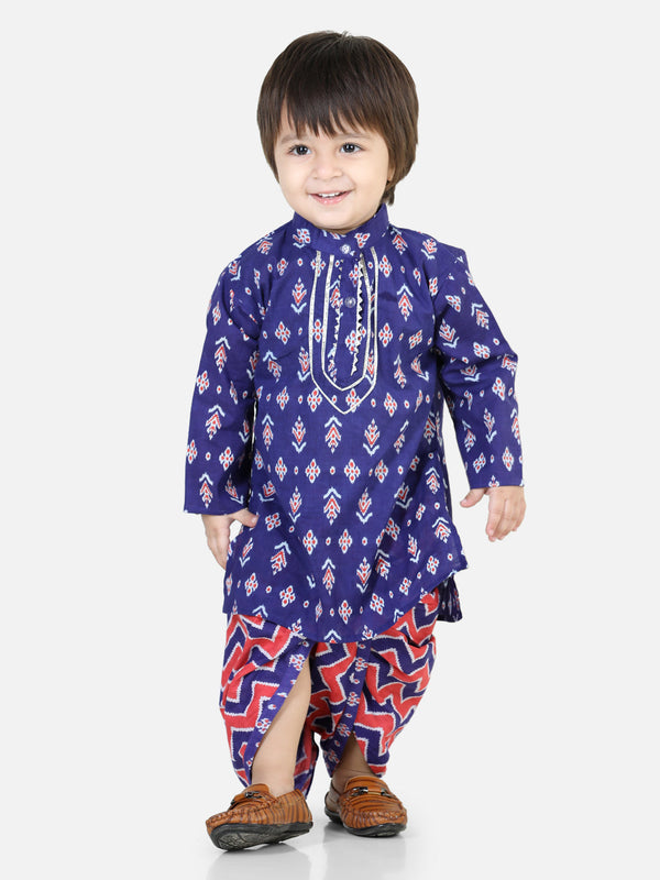 Boy's Purple Cotton Dhoti Sets - Bownbee