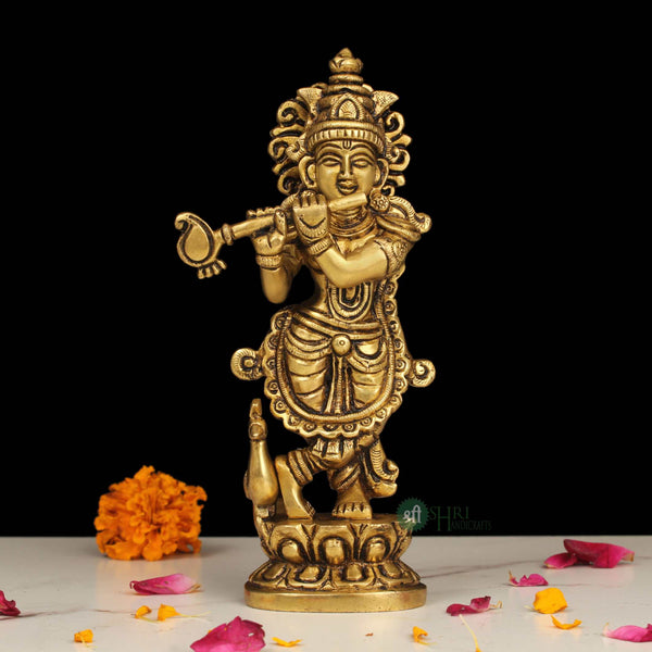 BRT-356-7 (7" BRASS KRISHNA STANDING BRT-2)