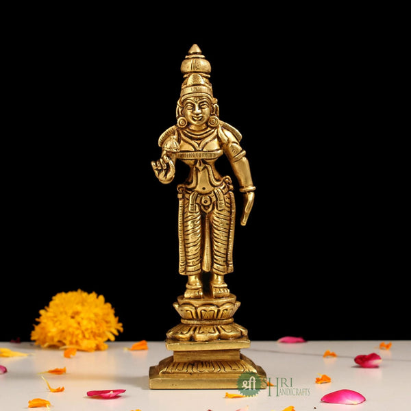 BRT-669-7 (7" BRASS PARVATI STANDING ON BASE BRT)