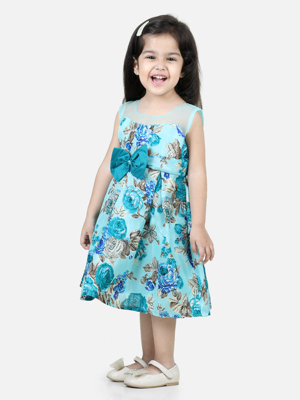 Girl's Silk Blue Dresses - Bownbee