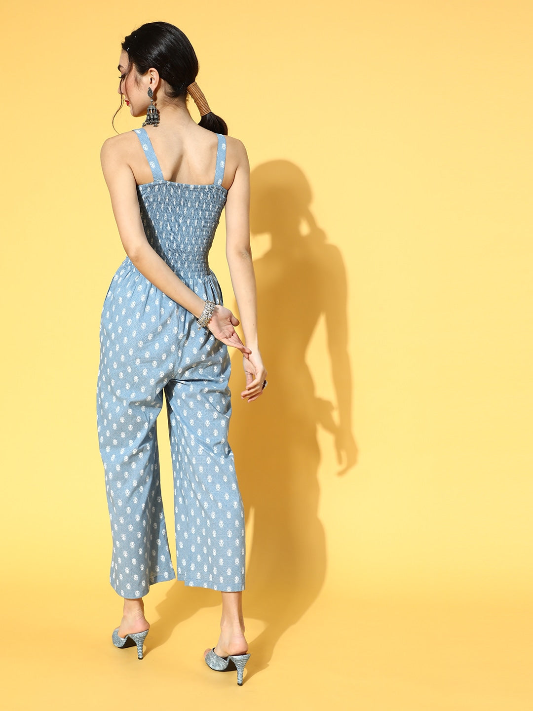 Blue Printed Jumpsuit-Indiakreations-JS9550JSSBS