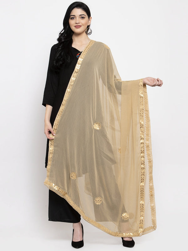 Women's Fawn Gotta Patti Chiffon Dupatta - Wahe-NOOR