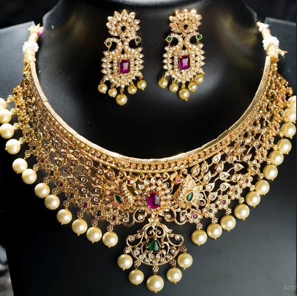 Women's Grand Choker Set Gold Plated  - Alankara