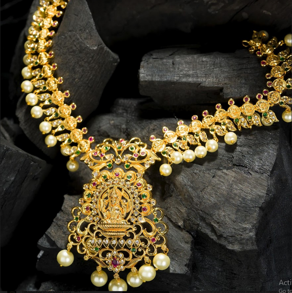 Women's Laxmiji Necklace Set Gold Plated  - Alankara