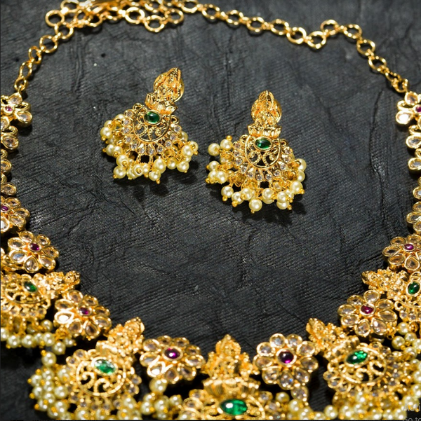 Women's Necklace Set Gold Plated  - Alankara