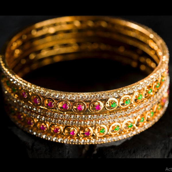 Women's Fancy Bangles Gold Plated  - Alankara