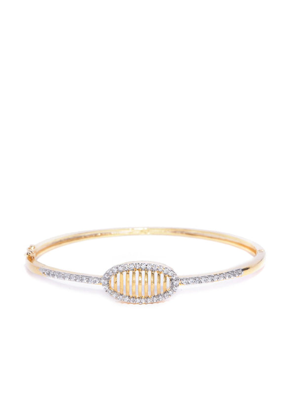 Women's Gold-Plated American Diamond Studded Bracelet - Priyaasi