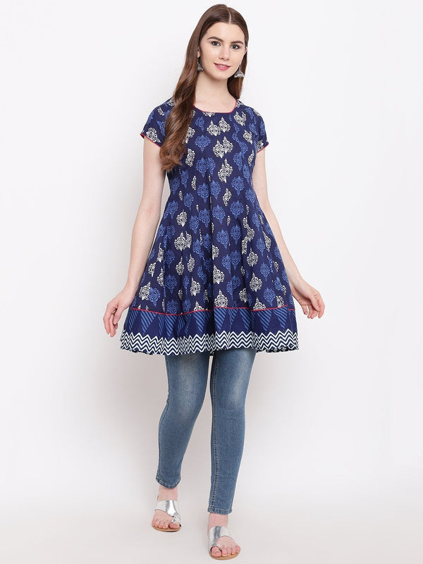 Women's Indigo Short Kurti - Divena