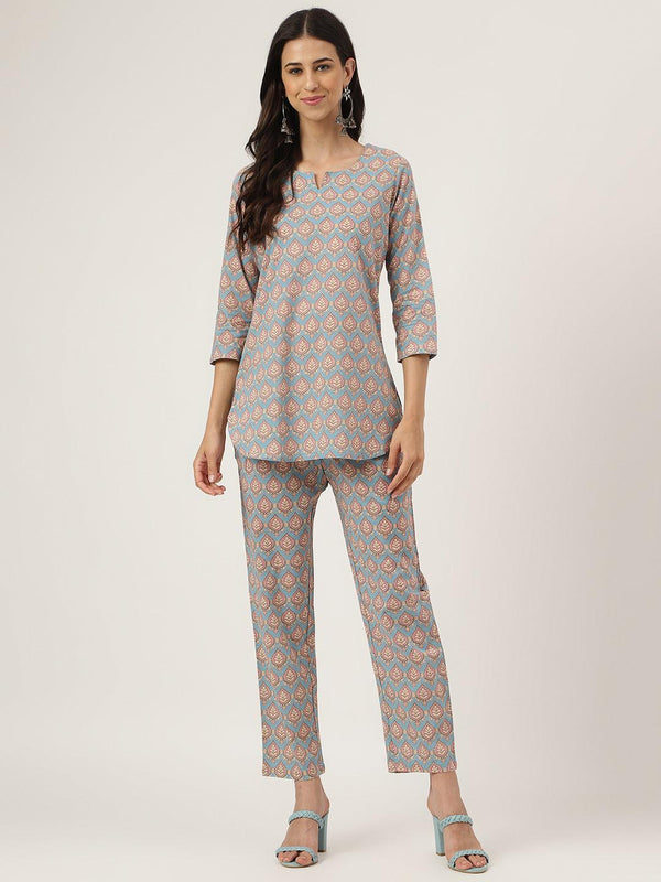 Jashvi sky blue Printed Loungewear/Nightwear