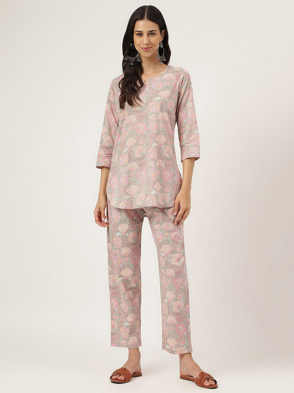 Jashvi Light Brown Printed Loungewear/Nightwear