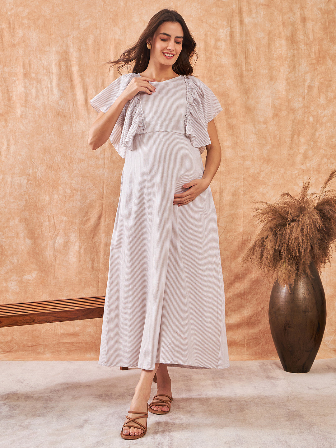 Women's Cotton White Dress - The Kaftan Company