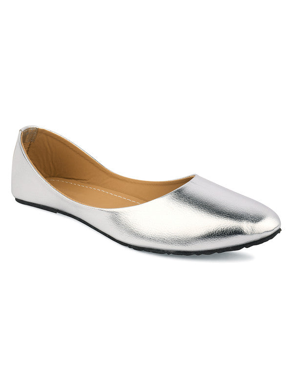 Women's Silver Indian Handcrafted Ethnic Comfort Footwear - Desi Colour