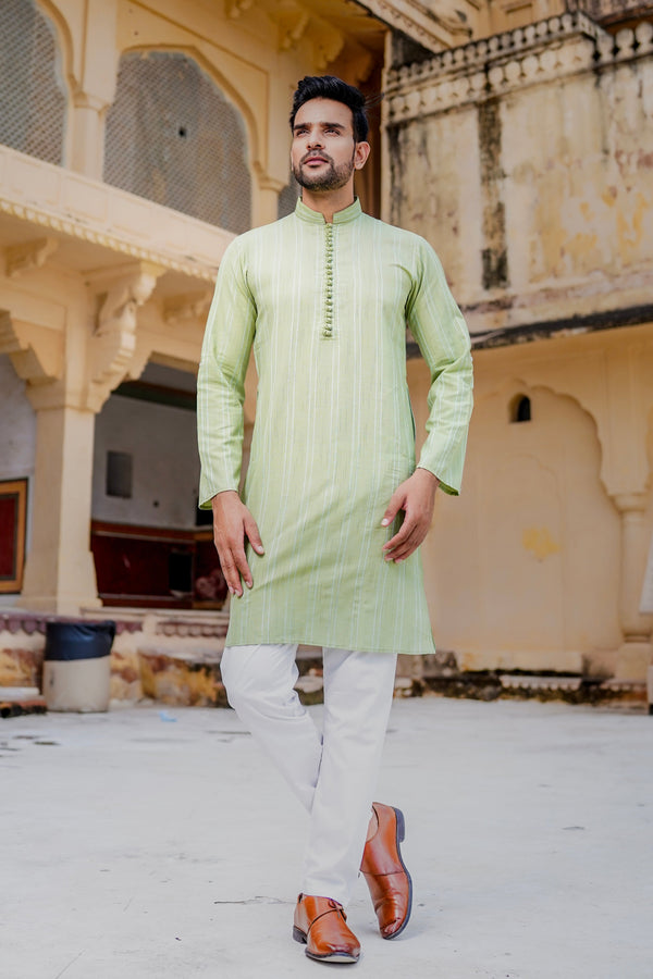 Men's Pure Khadi Dobby Kurta - Hatheli