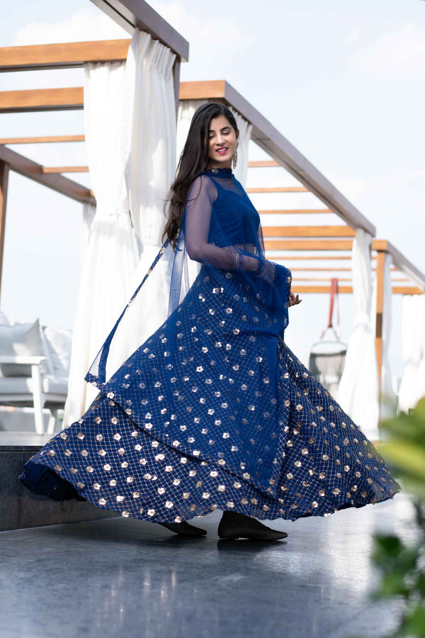 Women's Blue Lehenga - Label Shaurya Sanadhya