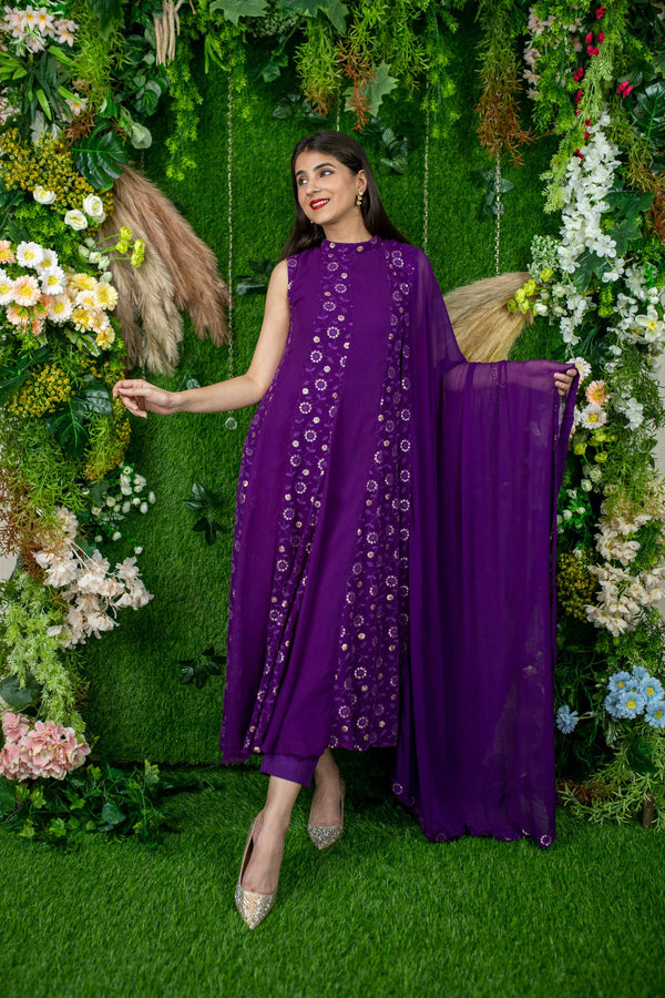 Women's Purple Alternate Anarkali - Label Shaurya Sanadhya