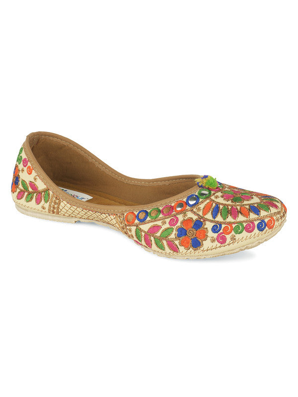 Women's Mirror Forest Womens Indian Ethnic Comfort Footwear - Desi Colour