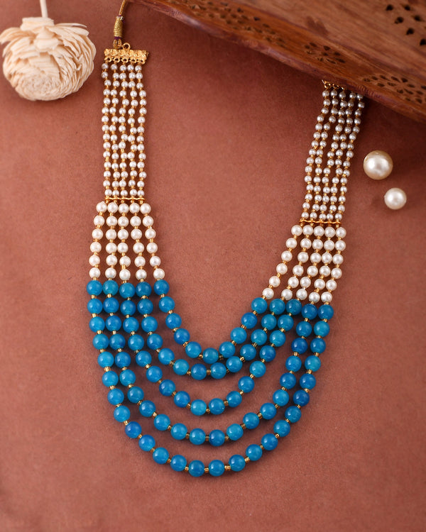 Women's Shine Beads Ethnic Necklace | Gemstone Jewellery Set - Avisha