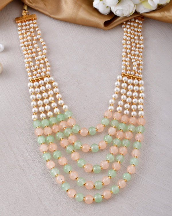 Women's Shine Beads Ethnic Necklace | Gemstone Jewellery Set - Avisha