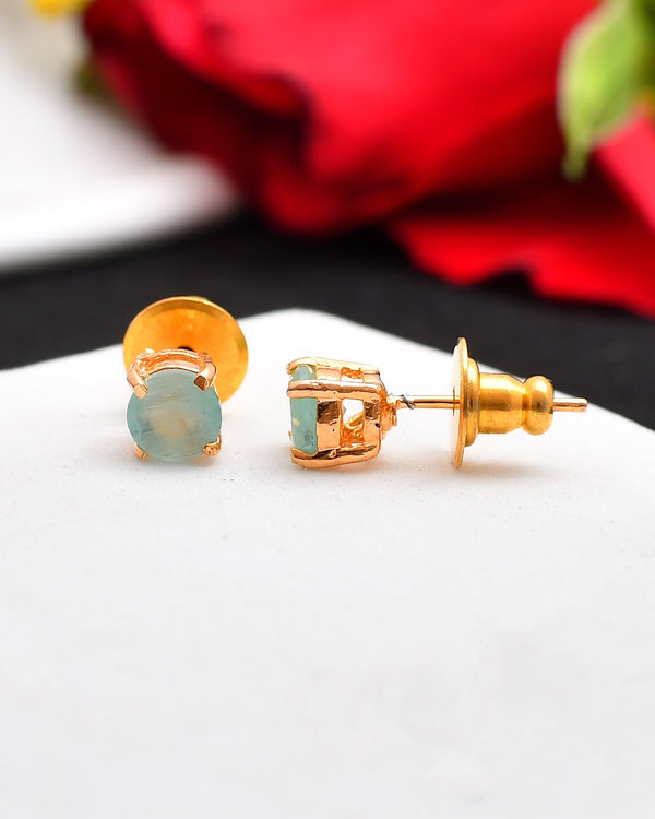 Women's Designer Gold Plated Round Stud Earring | Light Weight Fashion Jewelry - Avisha