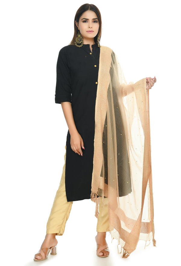 Women's Gold Color Stone Work Dupatta - Moeza