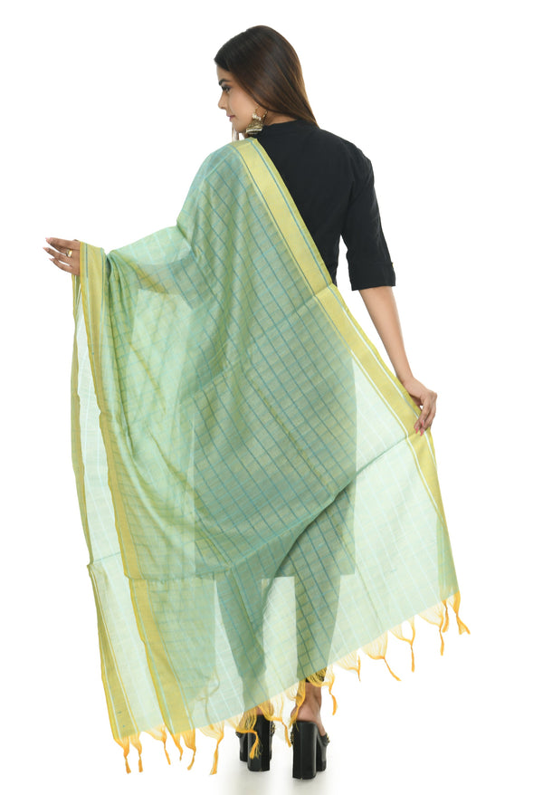 Women's Handloom Cotton Dupatta - Moeza