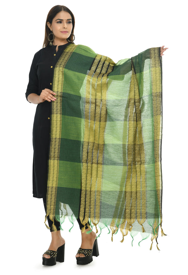 Women's Handloom Cotton Dupatta - Moeza