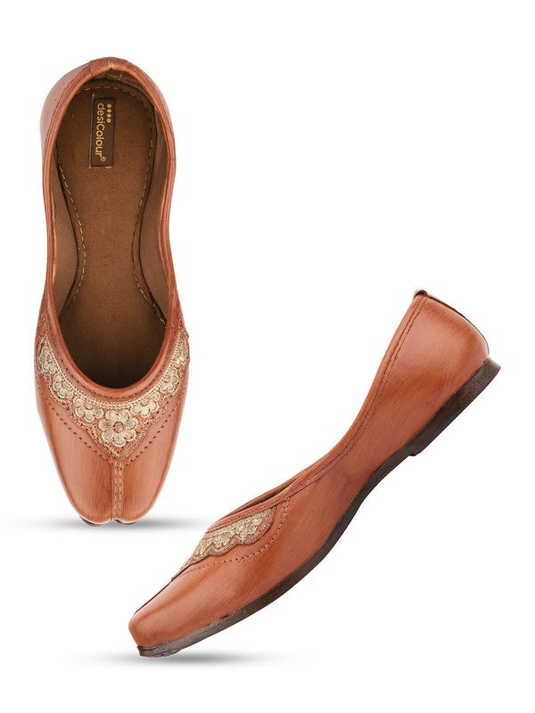 Women's Brown Casuals  Indian Ethnic Comfort Footwear - Desi Colour