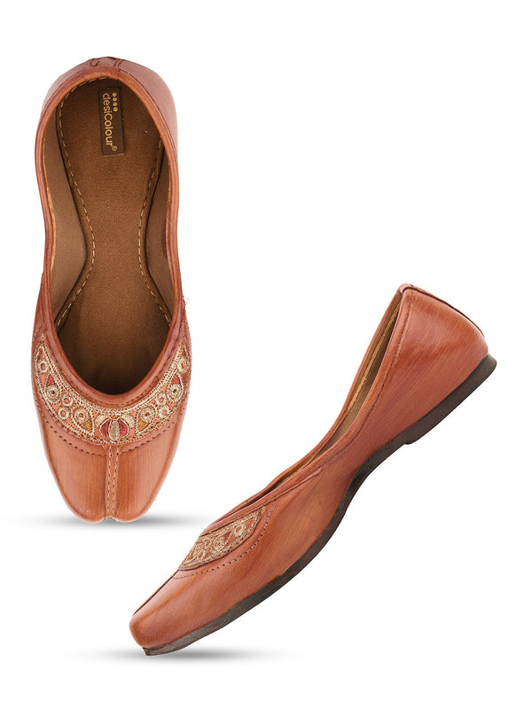 Women's Brown Casuals  Indian Ethnic Comfort Footwear - Desi Colour