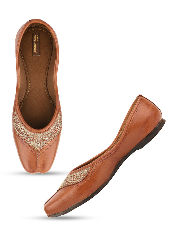 Women's Brown Casuals  Indian Ethnic Comfort Footwear - Desi Colour