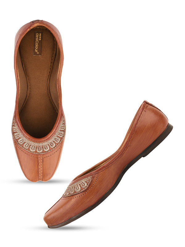 Women's Brown Casuals  Indian Ethnic Comfort Footwear - Desi Colour