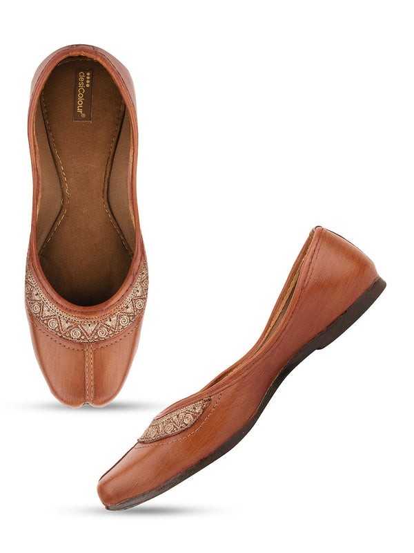 Women's Brown Casuals  Indian Ethnic Comfort Footwear - Desi Colour