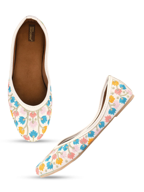 Women's Multi Colour Boutique  Indian Ethnic Comfort Footwear - Desi Colour