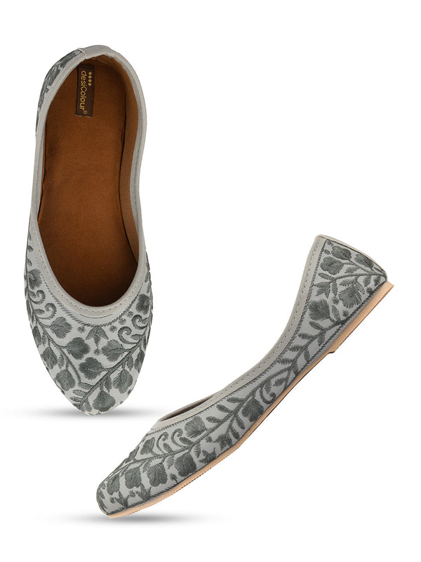 Women's Grey Boutique LR  Indian Ethnic Comfort Footwear - Desi Colour