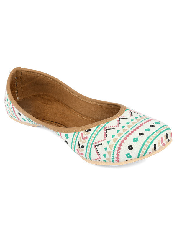 Women's Casual Flat Printed Footwear Multi Colour Print-4412 - Desi Colour