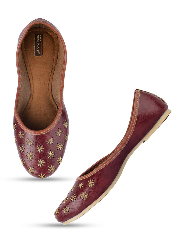 Women's Brown Casuals  Indian Ethnic Comfort Footwear - Desi Colour