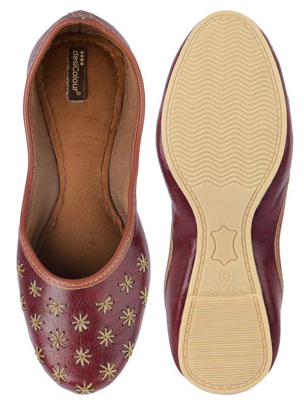 Women's Brown Casuals  Indian Ethnic Comfort Footwear - Desi Colour