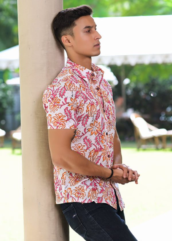 Men's Pure Handblock Blossom Print Shirt - Hatheli