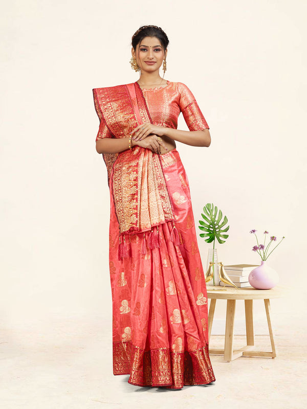 Women's Stylish Saree With Blouse Set-Gajri - Sweet Smile