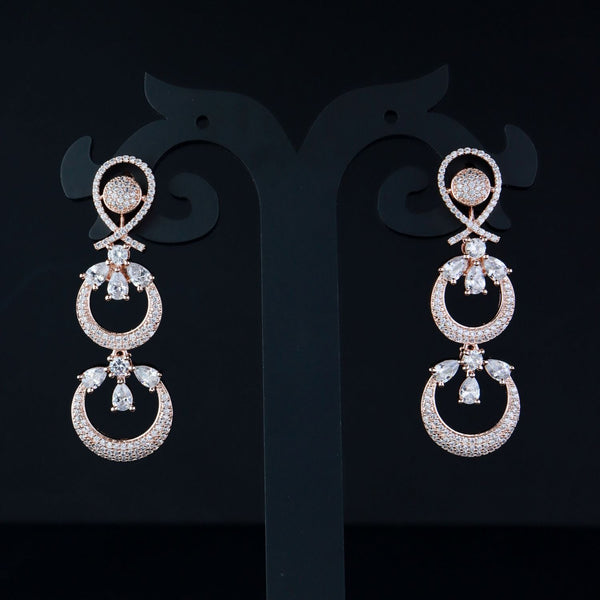 Women's Silver Plated Glittering Crystal Ad Stone Studs Earrings (E3071Zg) - I Jewels