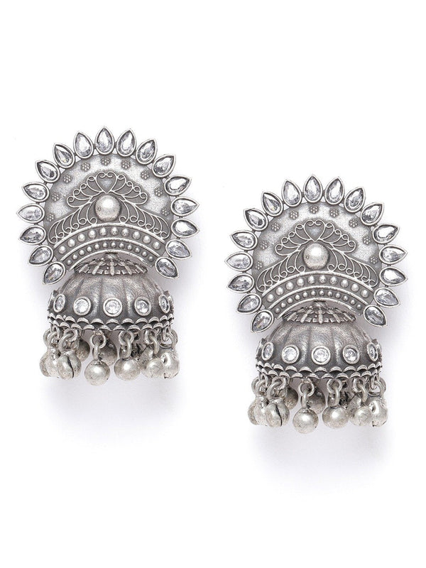 Women's Oxidised Silver-Plated Jhumka - Priyaasi