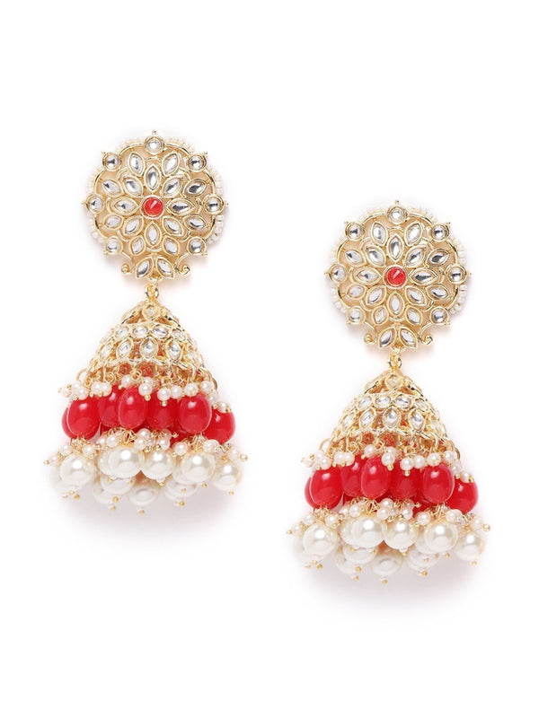 Women's Kundan Studded Gold Plated Earrings - Priyaasi