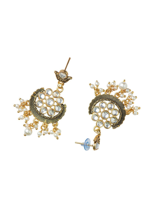 Women's Gold-Plated & Black Contemporary Drop Earrings - Morkanth