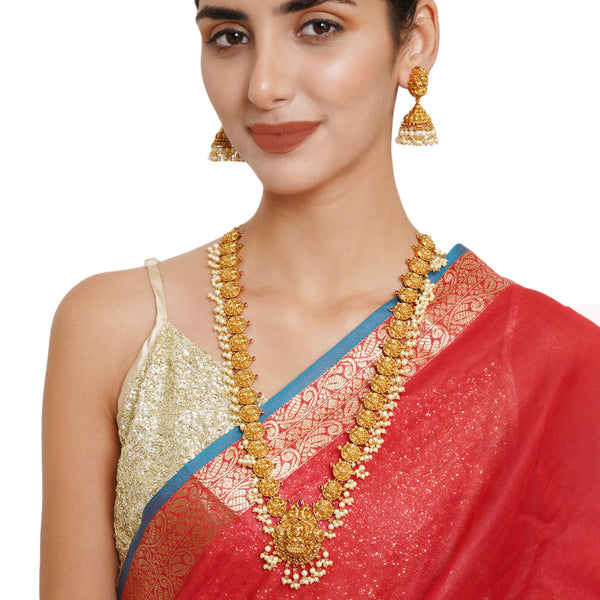 Women's Gold Opulence Goddess Lakshmi Jewellery Set - Voylla