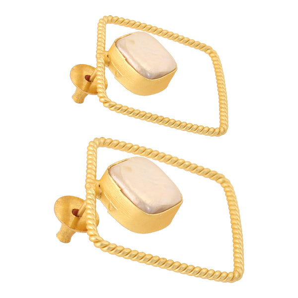 Women's Gold Plated Contemporary Baroque Earrings - Femizen